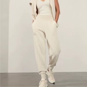 Athleta Coaster Luxe Waffle Knit High Rise Jogger Jogger in Cream